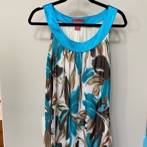 Women’s summer tunic in turquoise and brown